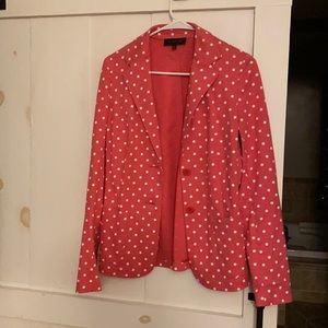 Talbots pink polka dot blazer